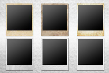 photo frames on paper background