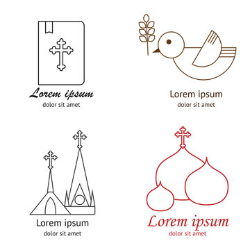 Set of religious logo template.