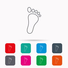 Baby footprint icon. Child foot sign.
