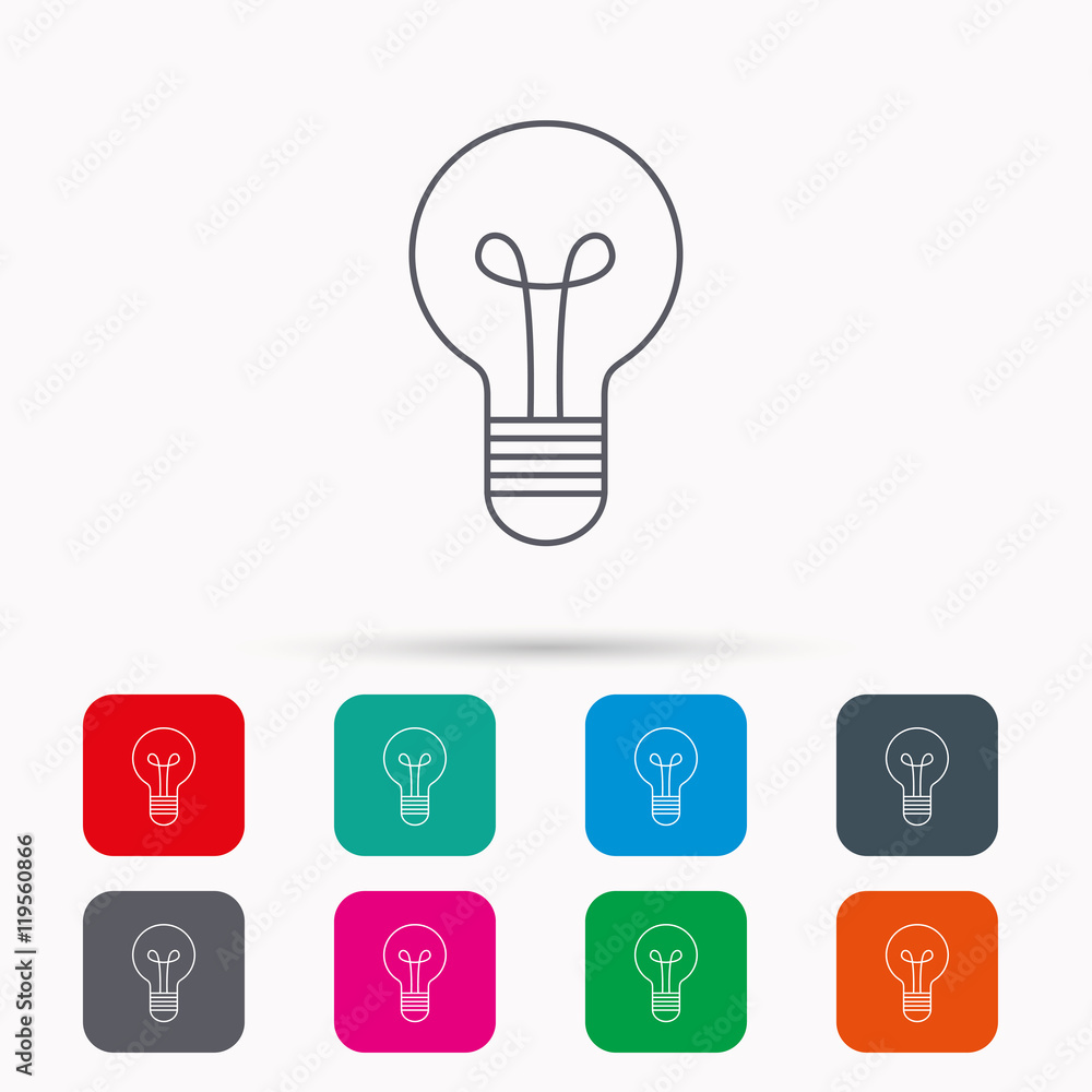 Poster Lamp icon. Idea and solution sign.