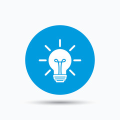 Light bulb icon. Lamp illumination sign.