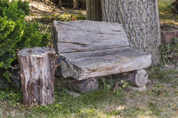 Naklejka premium bench from old tree trunk