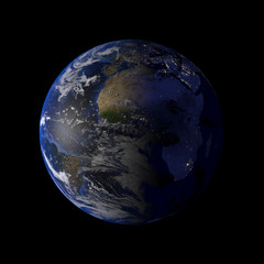 Earth Solar system planet on black background 3d rendering. Elements of this image furnished by NASA
