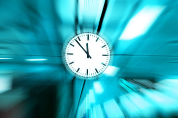 clock blurred ,conceptual image of time running or passing away effect  zoom out alarm clock to...