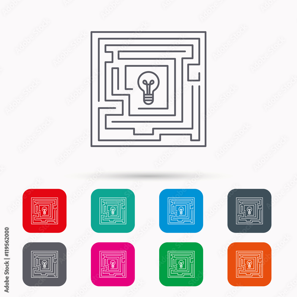 Poster labyrinth icon. problem challenge sign.