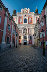 Baroque facade of the parish church in Poznan.