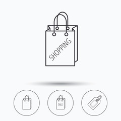 Shopping, sale bag and coupon icons.