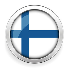 Obraz premium Finland flag button vector