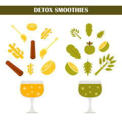 Vector detox smoothies consrtuctor