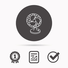 Ventilator icon. Fan or propeller sign.