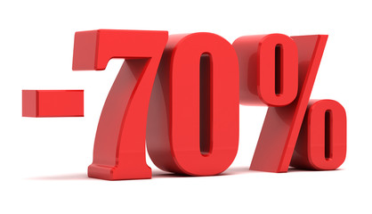 70 percent discount 3d text - obrazy, fototapety, plakaty