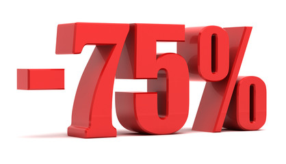 75 percent discount 3d text