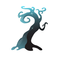 Obraz premium Magic tree on a white background. Game Design. Vector illustration