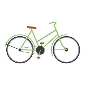 Vintage bicycle flat vector illustration.