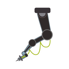 arm robot technology android metal icon. Isolated and flat illustration. Vector graphic