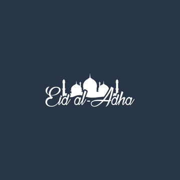 Beautiful text design of Eid Al Adha mubarak. vector illustratio
