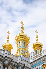 Fototapeta na wymiar domes of Tsarskoye Selo in St. Petersburg