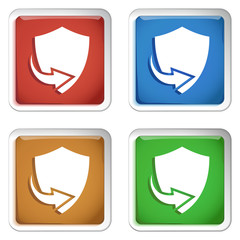 ikona kwadratowy plastikowy przycisk wektor © vempireart