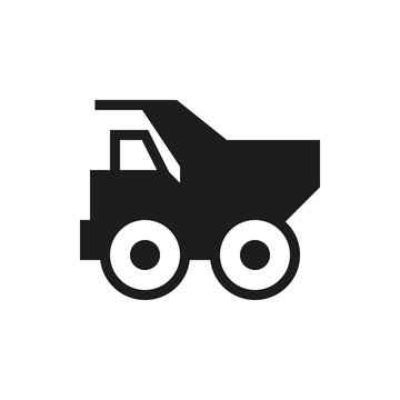 Dump truck icon on white background