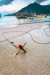 Fishing boats, Thailand, sunset