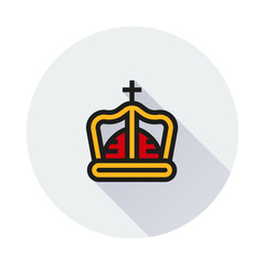 Obraz premium crown icon on round background