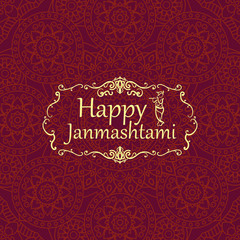 Happy janmashtami, Indian feast of the birth of Krishna. Greetin
