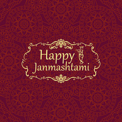 Happy janmashtami, Indian feast of the birth of Krishna. Greetin