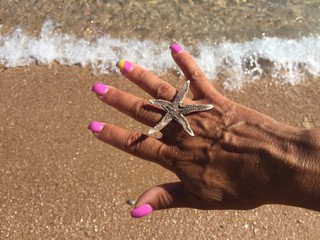 Starfish in hand