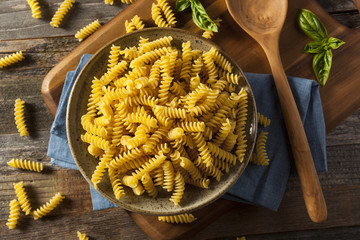 Naklejka premium Raw Dry Organic Fusilli Pasta