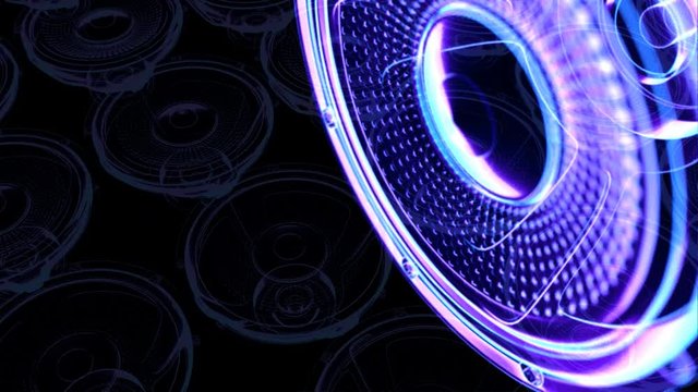 vj musical motion footage - neon speakers. 3D render