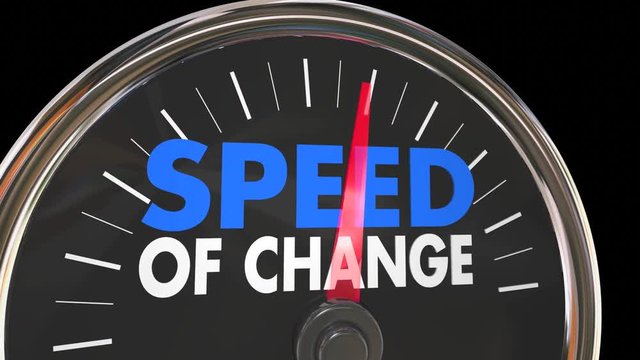 Speed of Change Pace Innovation Speedometer 3d Animation