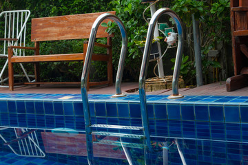 Blue ripped water in swimming pool