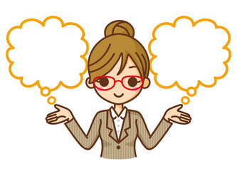 ビジネスウーマン　選択　吹き出し