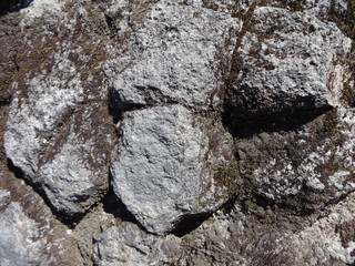 Hexagonal formation of volcanic basalt rocks