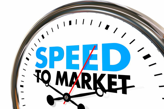 Speed to Market Fast Product Development Speedometer 3d Illustra