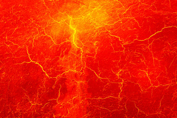 Obraz na płótnie Canvas heat red cracked ground texture after eruption volcano