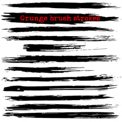 Black ink vector brush strokes. Vector illustration. Grunge texture.