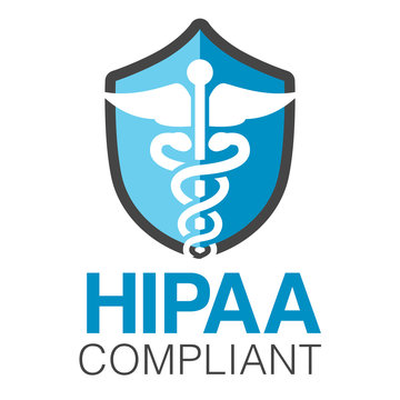 HIPAA Compliance Icon Graphic with Medical Security Symbol