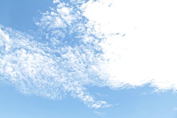 Blue sky background with white cloud, white cloud in the blue sky