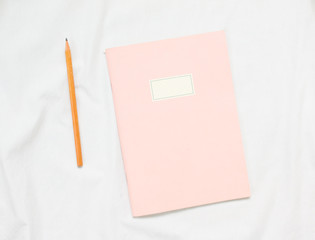 Pastel Pink Notebook with wooden pencil