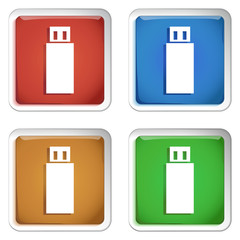 ikona kwadratowy plastikowy przycisk wektor