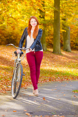 Fototapeta premium Fashionable girl with bike.