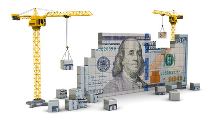 cranes building money - 119574685