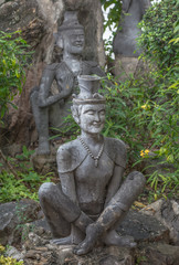 Contortionist hermit  statue in wat pho ,Bangkok Thailand.