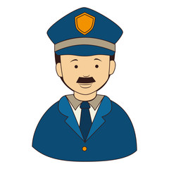 icon man policeman security isolated vector illustration eps 10