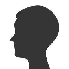 silhouette head person profile isolated vector illustration eps 10