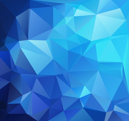 Blue Polygonal Mosaic Background, Creative Design Templates