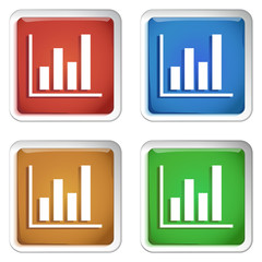 ikona kwadratowy plastikowy przycisk wektor