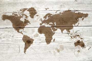 World map on the boards