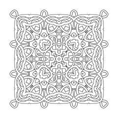 Vector coloring book ornament. Mandala